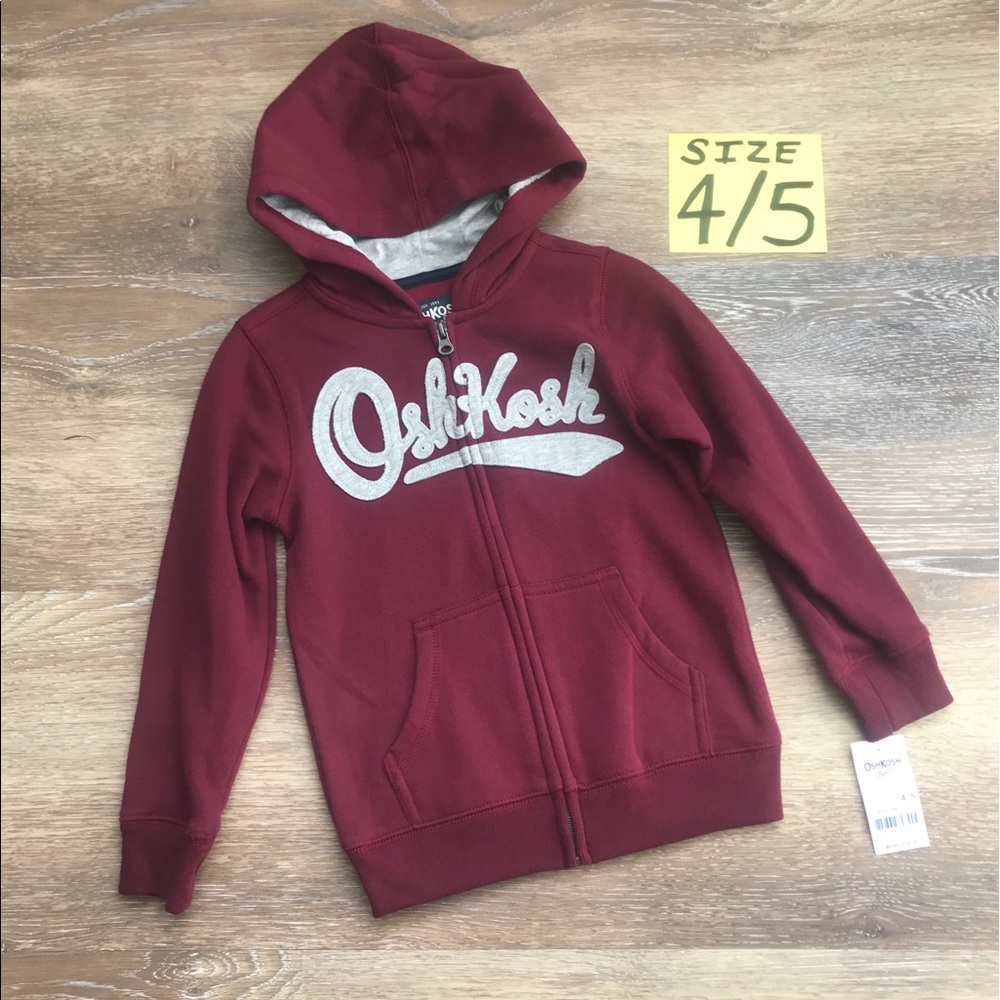 🛍NWT Oshkosh Boys 4/5 Hooded Sweatshirt